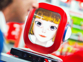 Robot helpt winkelend publiek Media Markt
